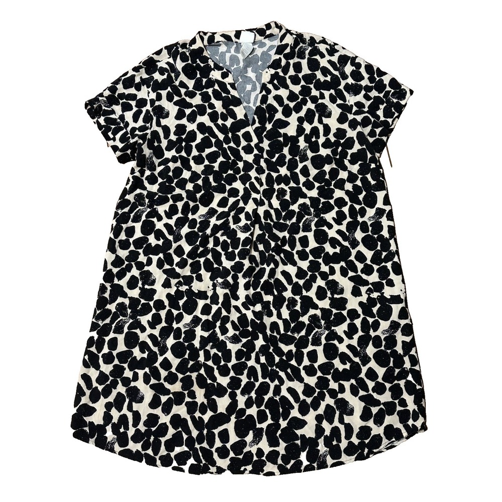 H M Women's Size Smallβ Tan and Black Print Dress